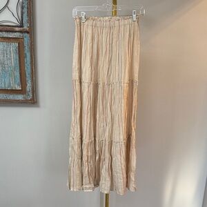Spiaggia Dolce Stripe Tiered peasant  Skirt with Elastic Waist EUC S